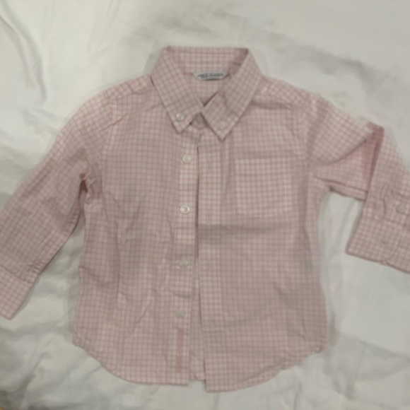 Janie & Jack Baby Boy Dress Shirt Pink Check - 12-18 Months - Picture 2 of 5